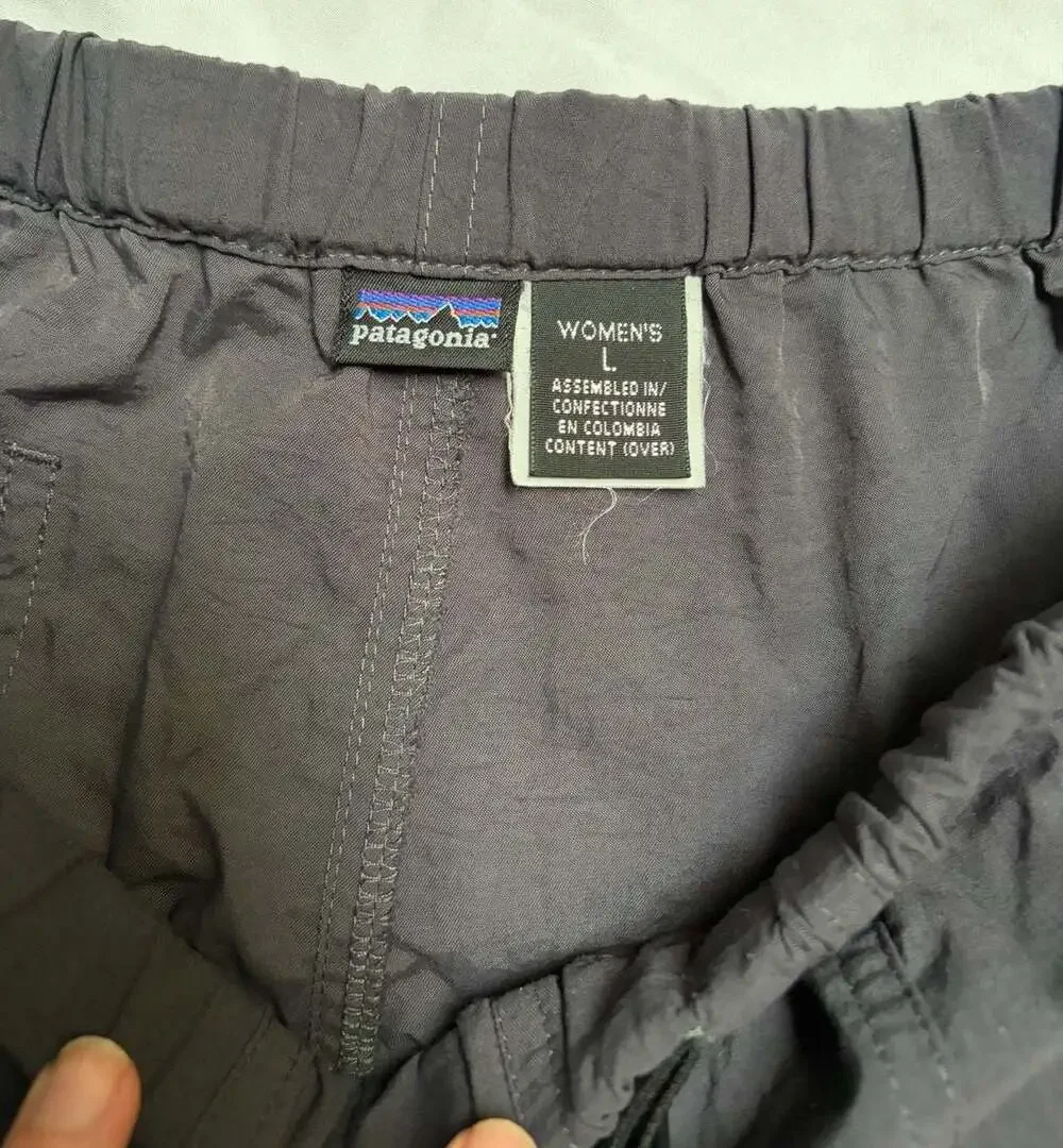 Patagonia Women's Slate Gray Belted Nylon Outdoor Hiking Shorts Large